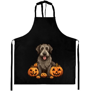 Discover Irish Wolfhound Dog Pumpkin Lazy Halloween Party Aprons
