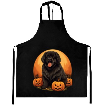Discover Newfoundland Dog Pumpkin Lazy Halloween Party Aprons