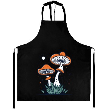 Discover mushroom with Vintage Frog in Fall Woods Aprons