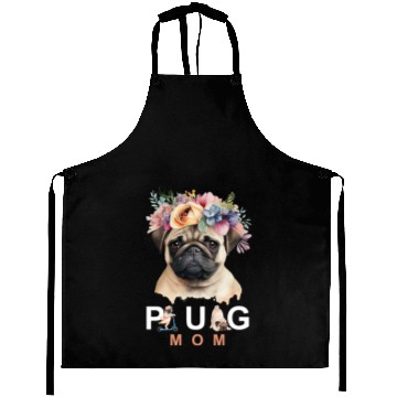 Discover Pug Mom pet design Aprons