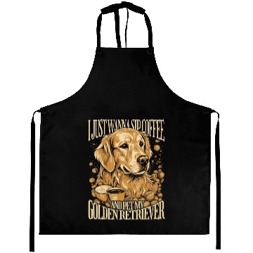 Discover Golden retriever dog realistic Aprons