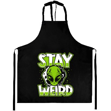 Discover Stay Weird Extraterrestrial Ufo Conspiracy Alien Aprons