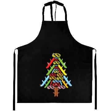 Discover Christmas Christmas Tree Snowboard Snowboarder Aprons
