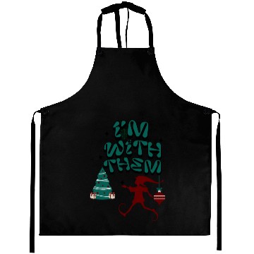 Discover "Im with them" Christmas Elf design Aprons