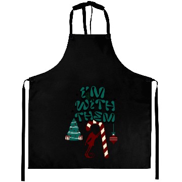 Discover "Im with them" Christmas Elf design 2 Aprons