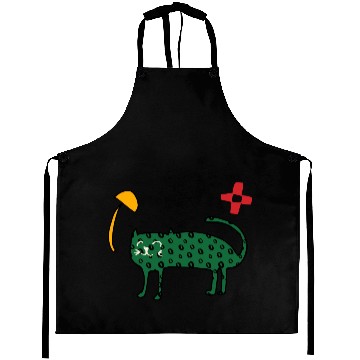 Discover Spring Cute Green Cat Aprons