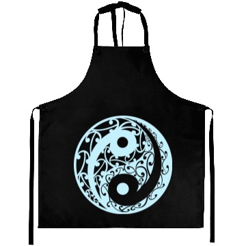 Discover Yin And Yang In A Koru Pattern In A Light Blue Aprons