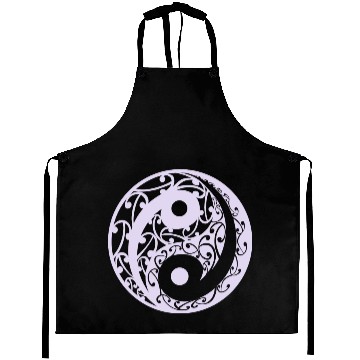 Discover Yin And Yang Koru Pattern In A Light Purple Colour Aprons