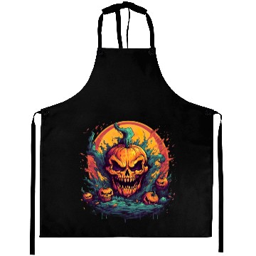 Discover Bad Pumpkin Creppy Halloween Aprons