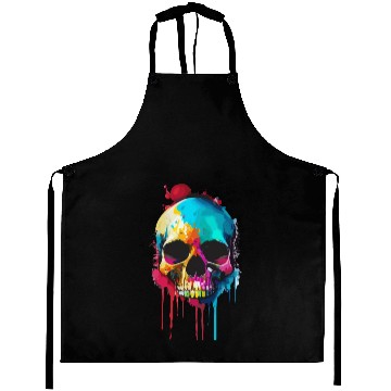 Discover Psychedelic skull meltdown Aprons