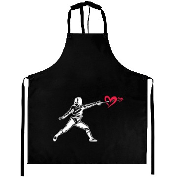 Discover Fencing Fencer Heart Aprons
