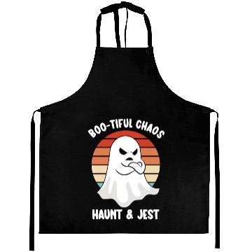 Discover Ghost Hunter Funny Ghost Angry Ghost Halloween Aprons