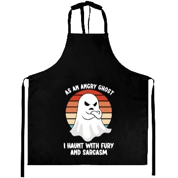 Discover Ghost Hunter Funny Ghost Angry Ghost Halloween Aprons