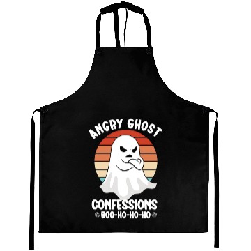 Discover Ghost Hunter Funny Ghost Angry Ghost Halloween Aprons