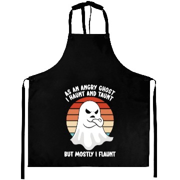 Discover Ghost Hunter Funny Ghost Angry Ghost Halloween Aprons