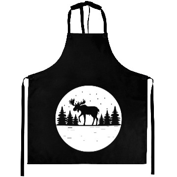 Discover Moose Forest Deer Elk Canada Nature Wilderness Aprons