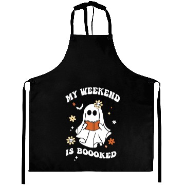 Discover My Weekend is Boooked Ghost Reading Books Teacher Aprons