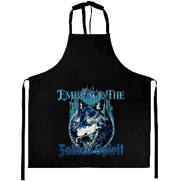 Discover Embrace The Fabled Spirit Wolf Blue Aprons