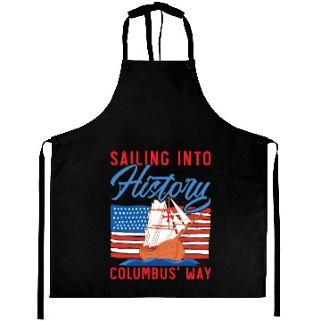 Discover Sailing Into History Columbus' Way Columbus Day Aprons