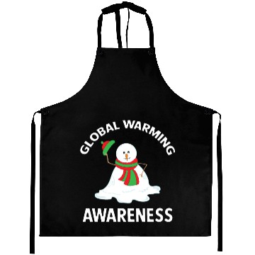 Discover Snowman Global Warming Awareness Collection Aprons