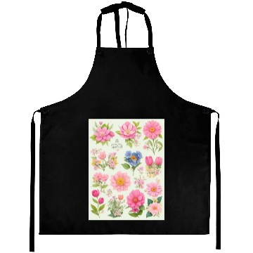 Discover Tangerine and Coral Spring Flowers Aprons
