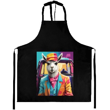 Discover space design llama lover Aprons