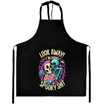 Discover Spooky Shit Skeleton Girl in Arm Halloween Aprons