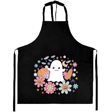 Discover Halloween Cute Ghost Jack o Lantern Pumpkin Spider Aprons