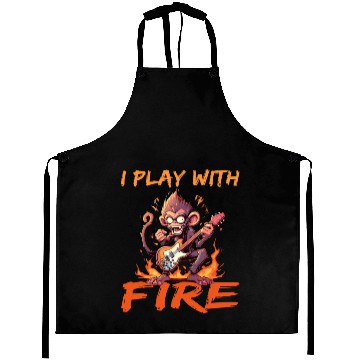 Discover Monkey Chimpanzee Guitar I Play With Fire Aprons