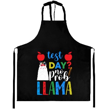 Discover Test Day No Prob-llama Llama Teacher Testing Day Aprons