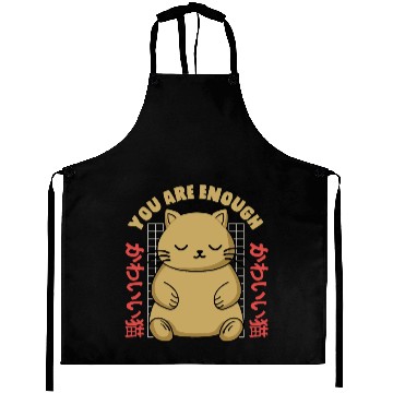 Discover Cute Kawaii You are Enough Aprons