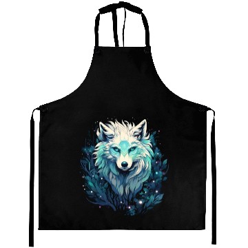 Discover Celestial Lunar Wild Wolf Aprons