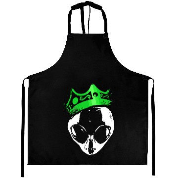 Discover King Alien Green Crown Funny Ufo Science Fiction Aprons