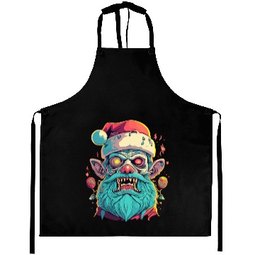 Discover Zombie Face With Santa Hat Aprons