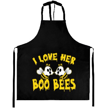 Discover I Love Her Boo Bees Halloween Aprons