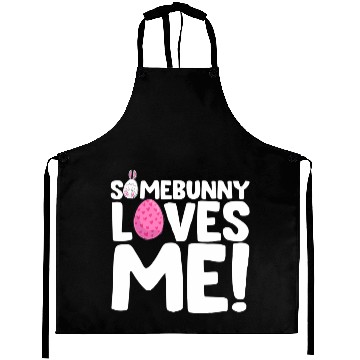 Discover Somebunny Loves Me Easter Bunny Egg Quote Aprons