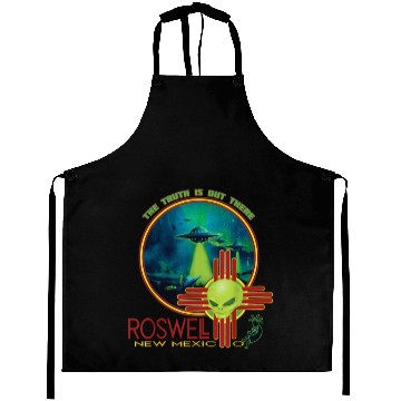 Discover Roswell Aviation New Mexico Alien UFO Aprons