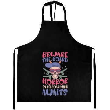 Discover Spooky Horror Skateboarder Halloween Skateboarding Aprons