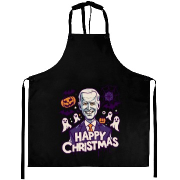 Discover Happy Christmas Joe Biden Funny Halloween Aprons
