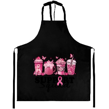 Discover breast cancer coffee support squad Aprons
