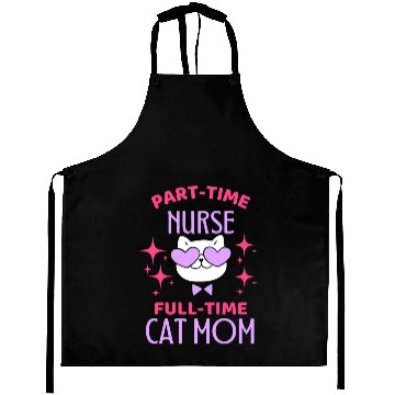 Discover Funny Nurse Cat Mom Lover Aprons