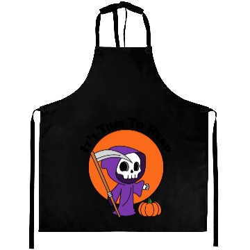 Discover It's Time To Reap Halloween Spooky Grim Reaper Aprons