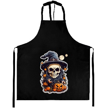 Discover Happy Halloween Pumpkin Skull 53 Aprons