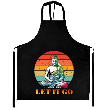 Discover Let It Go, Yoga Buddhism Retro Aprons