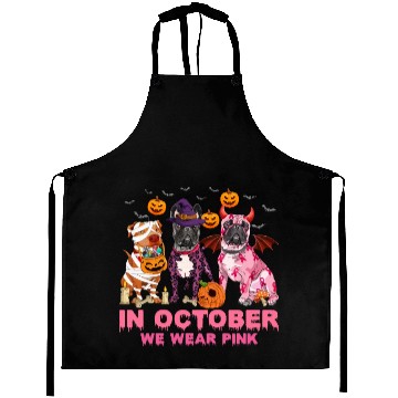 Discover In October We Wear Pink Pumpkin Pitbull Aprons