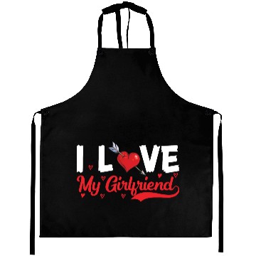 Discover i love my girlfriend heart Aprons