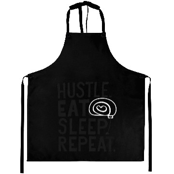 Discover Hustle. Eat. Sleep. Repeat. Typography Aprons