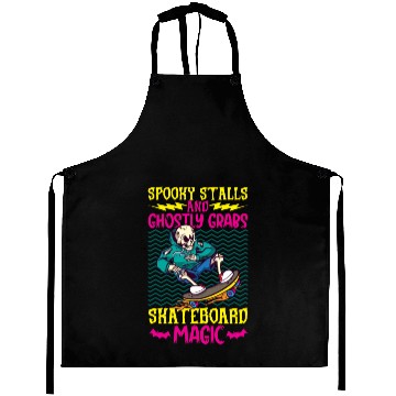 Discover Spooky Horror Skateboarder Halloween Skateboarding Aprons