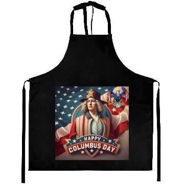 Discover happy columbus day Aprons