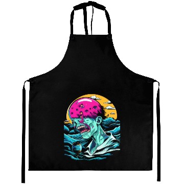 Discover Sad Zombie In The Ocean Aprons